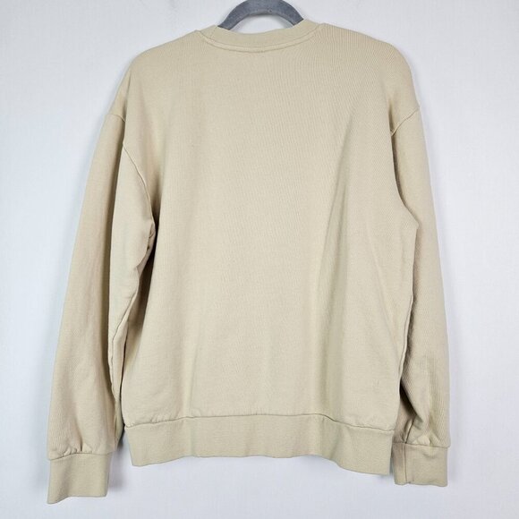 Disney Mickey Peace Sign Pullover Crewneck Sweatshirt Beige Tan M - Picture 5 of 5